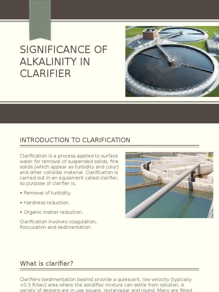 Significance of Alkalinity in Clarifier PDF Alkalinity Ph