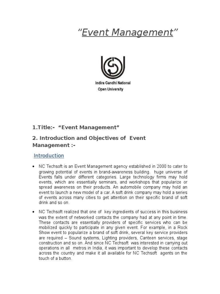 Event Management System Project Report PDF C Sharp (Programming