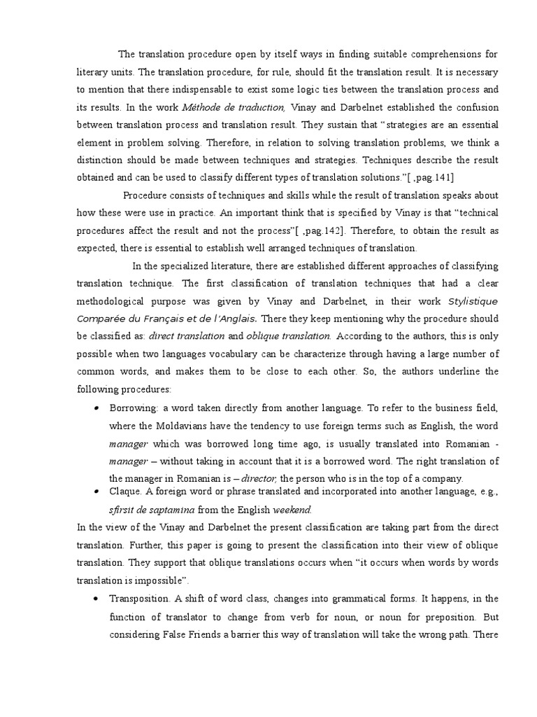 Translation procedures essay picture