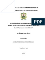 Artículo Científico - Determinación de Rendimientos y Costos en El Manejo Silvicultural de Una Plantación de Bolaina Blanca (Guazuma Crinita c. Mart.)