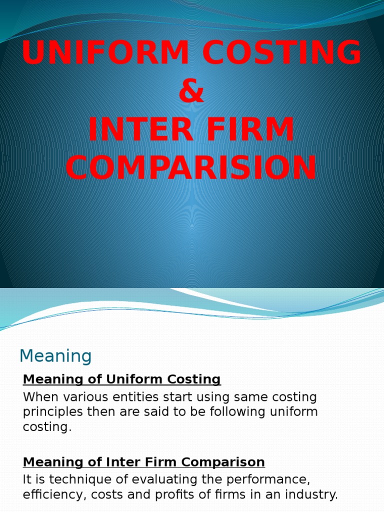 Uniform Costing PDF Cost Accounting Information