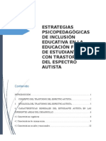 Estrategias Psicopedagógicas de Inclusión Educativa en La Educación Formal de Estudiantes Con Trastorno Del Espectro Autista