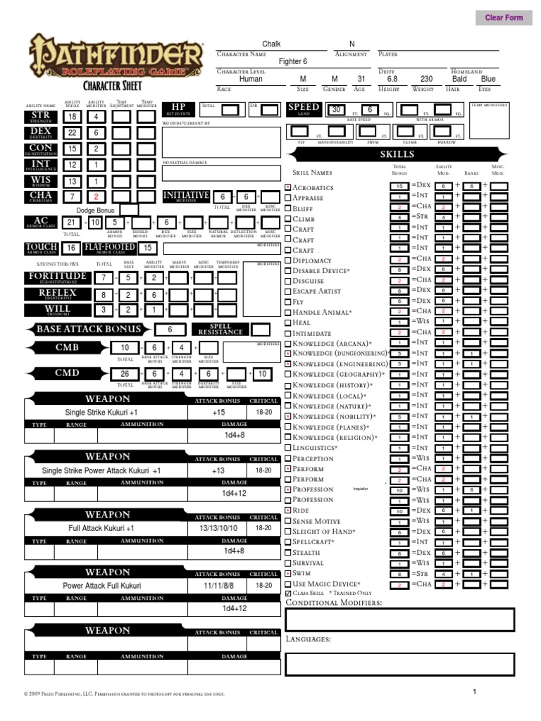 Character Sheet: STR DEX CON INT WIS CHA HP Speed | PDF | Gaming | Role ...
