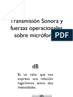 Transmision sonora y fuerzas operacionales sobre microfonos