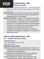 Topic 9.1 - Simple Harmonic Motion - AHL