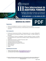 Memorias III Foro Internacional de Auditoria Forense 2013