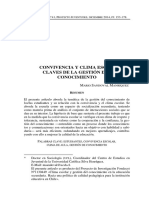 Convivencia  Convivencia y clima escolar, Claves de la gestión del conocimiento - Mario Sandoval Manríquez y Clima Escolar, Claves de La Gestión Del Conocimiento - Mario Sandoval Manríquez (2014)