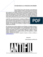 Carta Abierta en Rechazo A La Violencia de Género-Antifil - Julio.2016