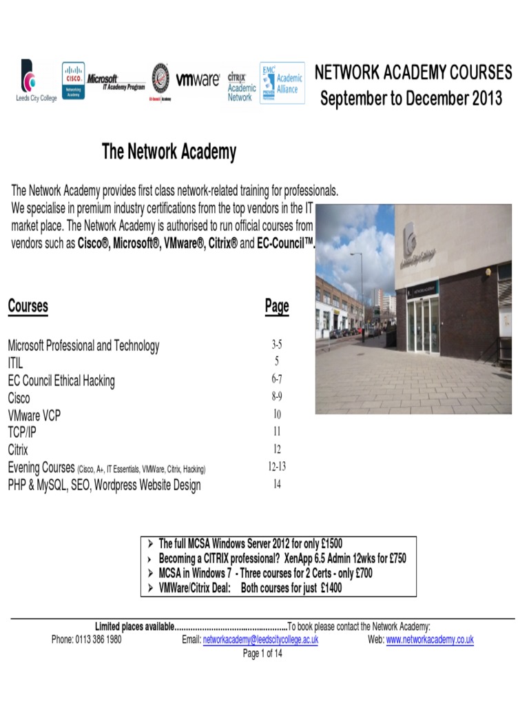 Network Academy Courses Sept Dec 13 Cisco Certifications Active