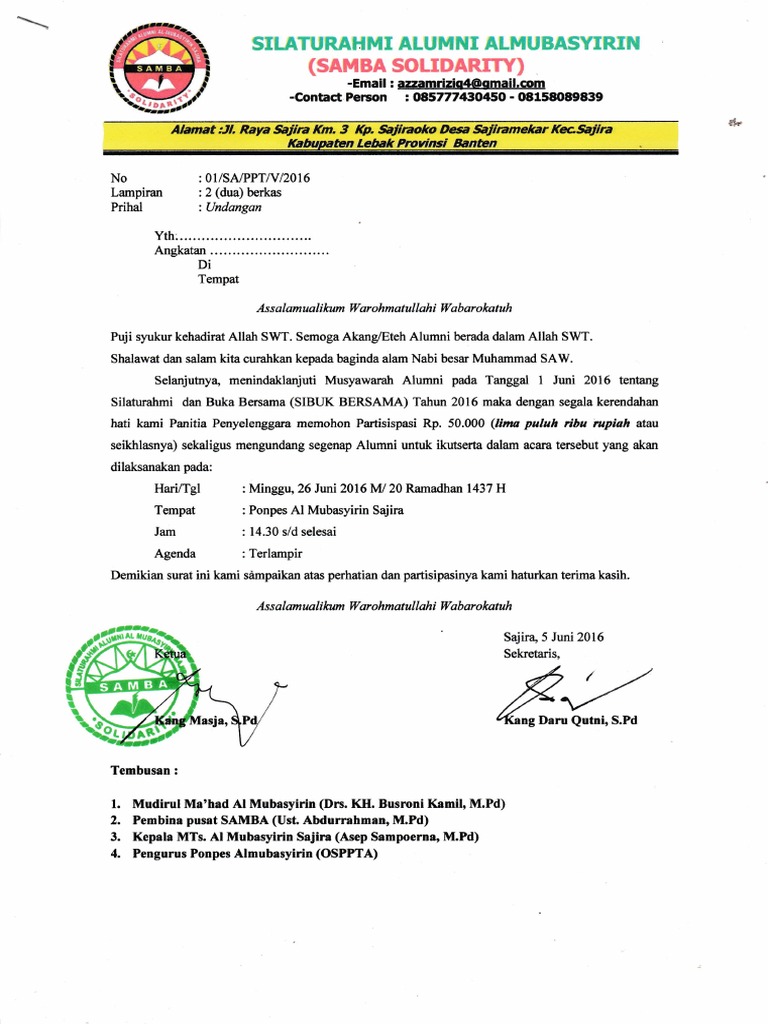 100 Contoh Undangan Buka Bersama Alumni Mts Terbaik