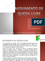 Queda livre - Experimento de Galileu