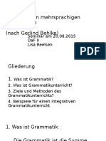 Grammatik in Mehrsprachigen Lerngruppen