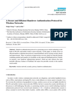 Sensors: A Secure and E Fficient Handover Authentication Protocol For Wireless Networks
