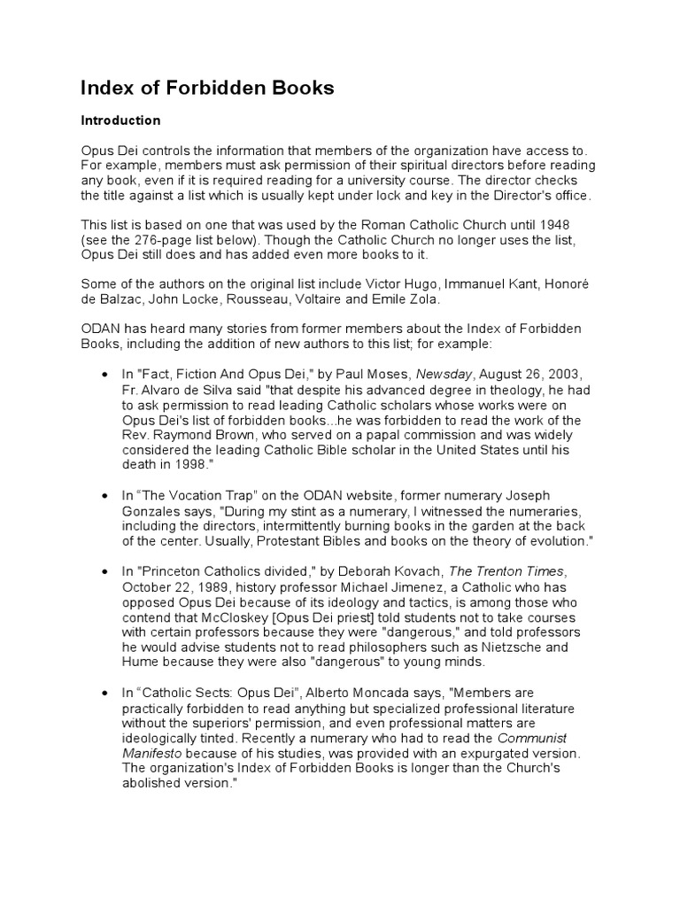 index_forbidden_books.doc Holy See Catholic Church