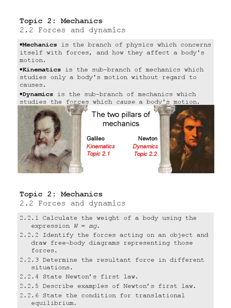 Mechanics: Forces and Dynamics Explained | PDF | Newton's Laws Of ...