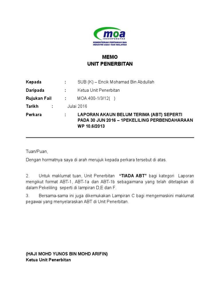 Format Memo Terbaru Pdf
