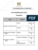 Cpe Timetable