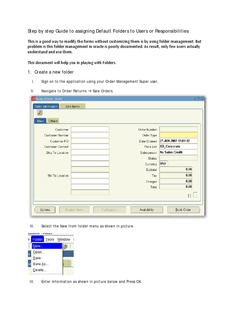 Assigning Default Folders in Oracle R12 | PDF | Business