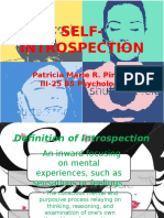 Self-Introspection: Patricia Marie R. Pineda III-25 BS Psychology