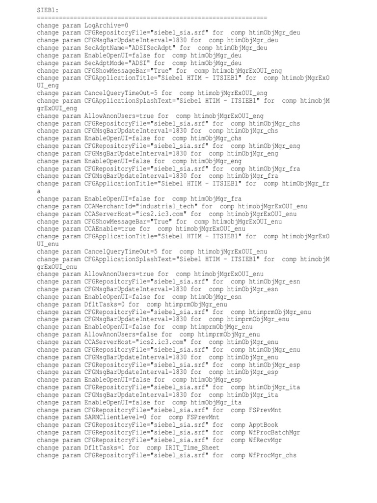 Siebel HTIM Configuration Changes | PDF | Teaching Methods & Materials ...