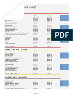 Datum Corporation Projected Balance Sheet