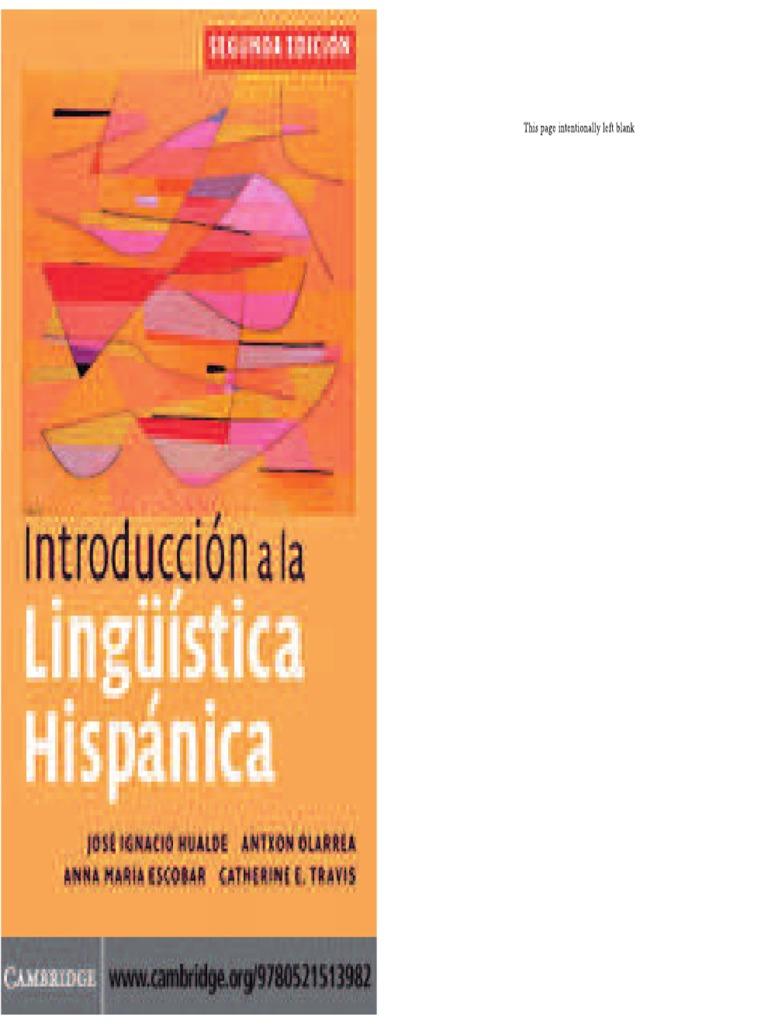 Introducción A La Lingüistica Hispánica | PDF