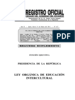 Ecuador Ley Organica Educacion Intercultural