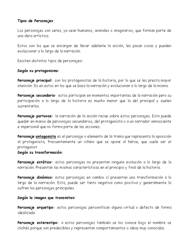 Tipos de Personajes Teatro Teatro Comedia