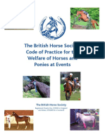 BHS Code of Practice For The Welfare of Horses and Ponies at Events