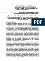 La "Desamparización" de Los Procedimientos Concursales en El Perú. ¿Atenta Contra El Derecho de Acción La Ley #27809 Ley General Del Sistema Concursal?