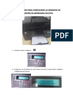 Instrucciones Parar La Densidad de Impresión en Impresora m127fn