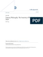 Literary Philosophy- The Anatomy of Philosophical Style