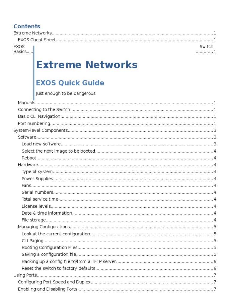 Exos Quick Guide Cheat Sheet Booting Ip Address