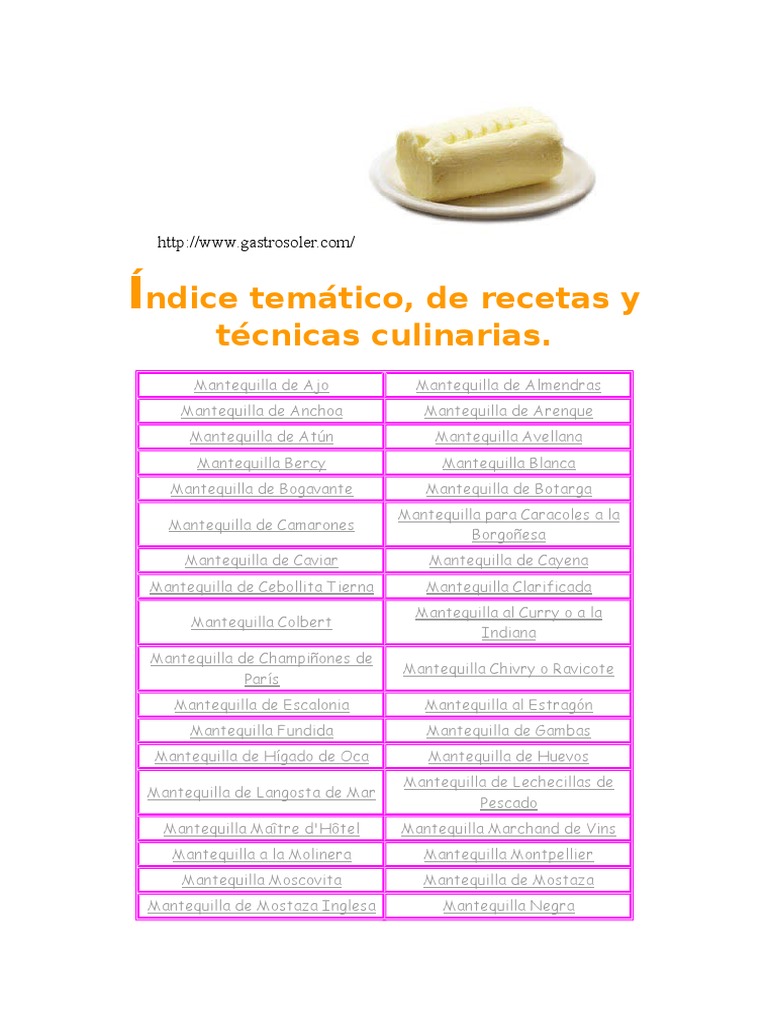 Tipos de Mantequillas | PDF | Alimentos | Plantas