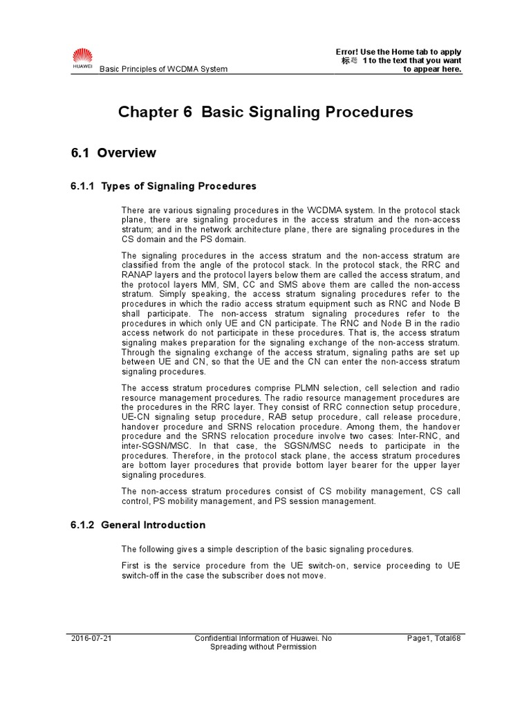 Chapter 6 Basic Signaling Procedures | Download Free PDF | Data ...