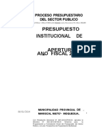 Presupuesto Institucional de Apertura Ano Fiscal 2014