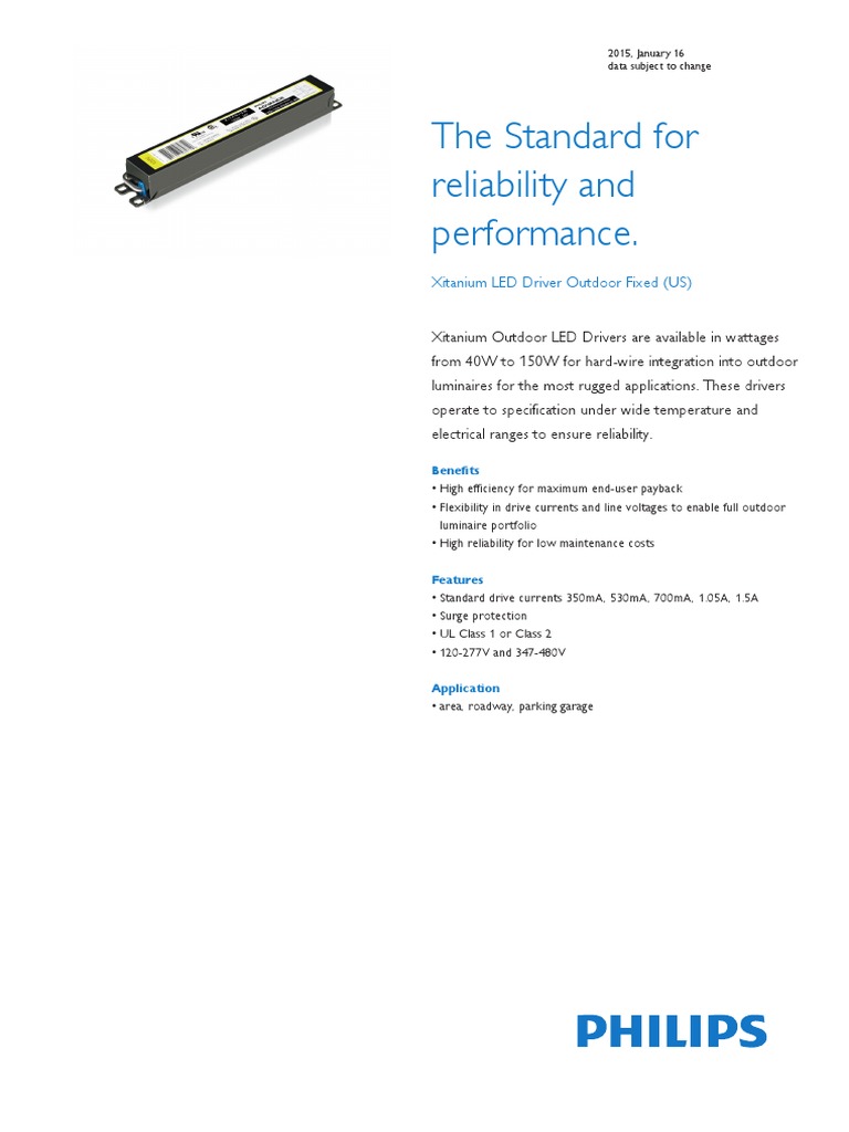 Xitanium Led Driver Outdoor Fixe 360553 Ffs Aen | PDF | Mains ...