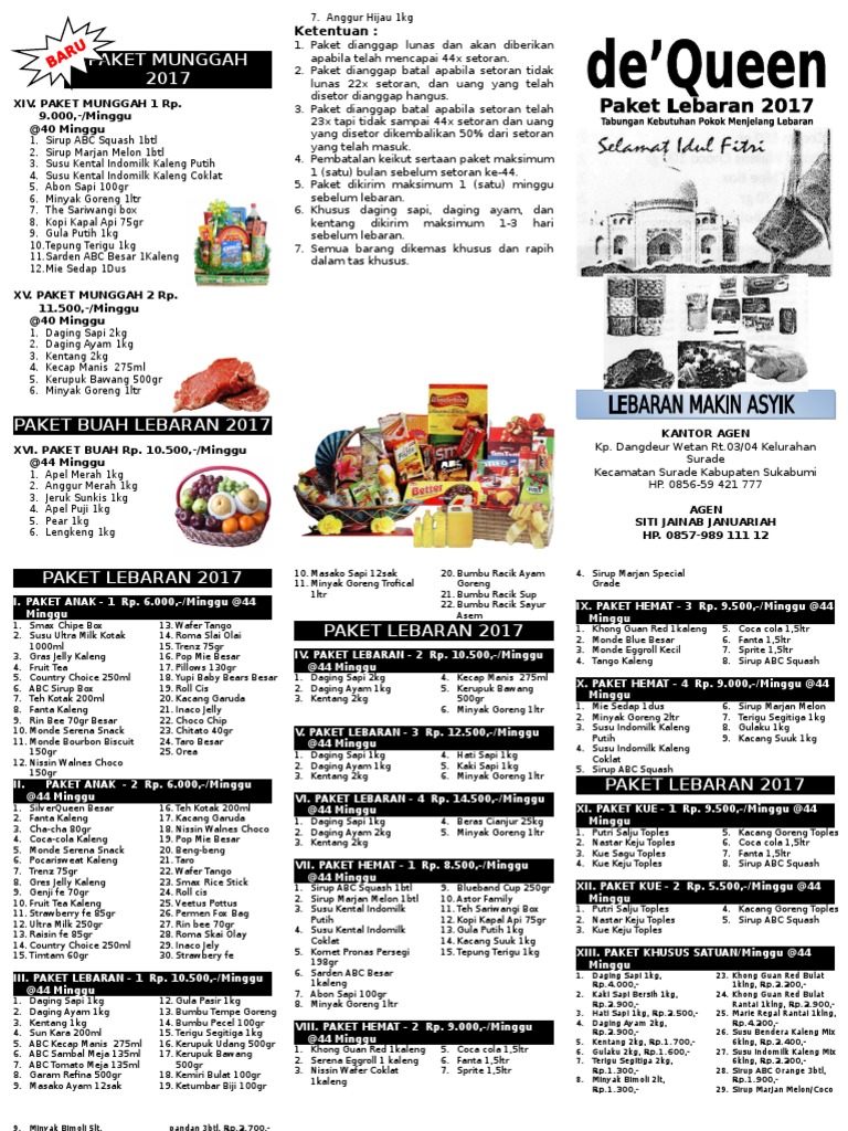 Brosur Arisan Lebaran Dequeen 2017