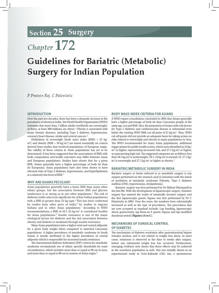 Bariatric Surgery Guidelines for Indians | PDF | Bariatric Surgery ...
