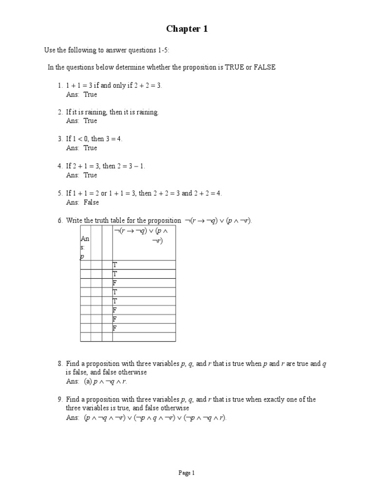 Chapter 01 Student Copy With Answer Argument Logical Expressions