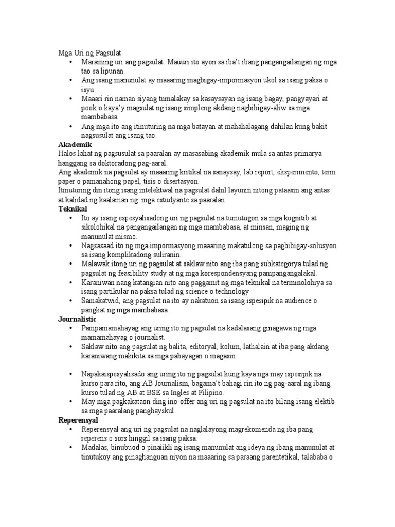 2 2 Mga Uri NG Pagsulat  PDF