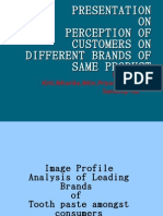 Presentation ON Perception of Customers On Different Brands of Same Product