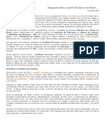 OK-Pesquisa Sobre o Perfil Da Leitura No Brasil Mostra Que Metade Da População Assume Que Não Lê - Acesso, o Blog Da Democratização Cultural PDF