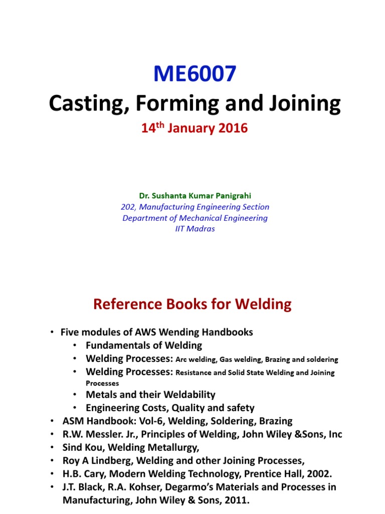 Casting, Forming and Joining 14 January 2016 PDF Welding
