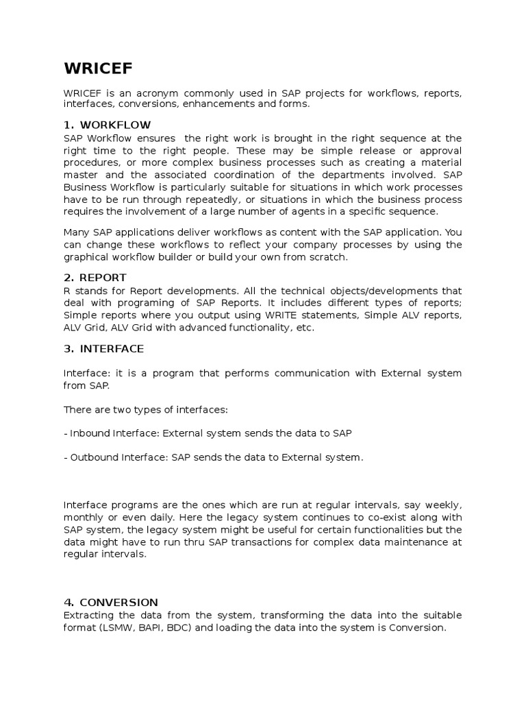 Wricef Def Interface Business Process