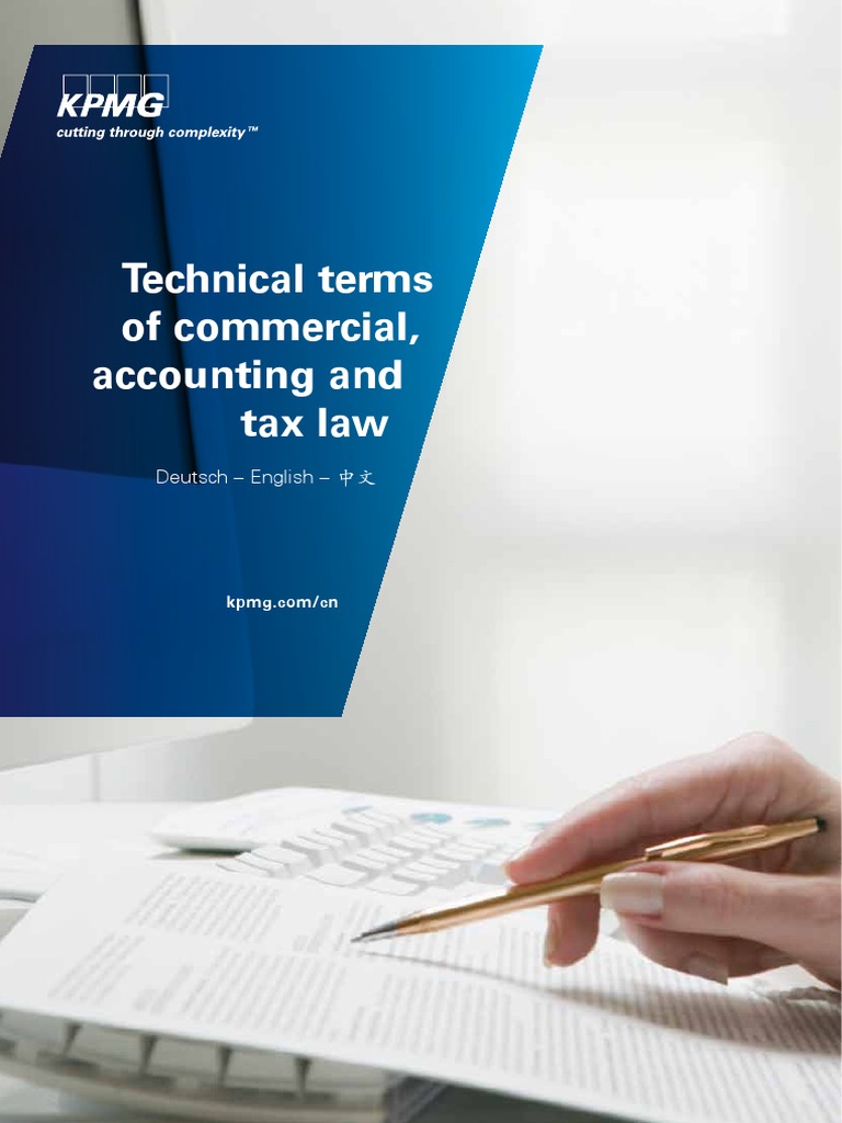 KPMG Technical Terms Commercial Accounting and Tax Law PDF Taxes