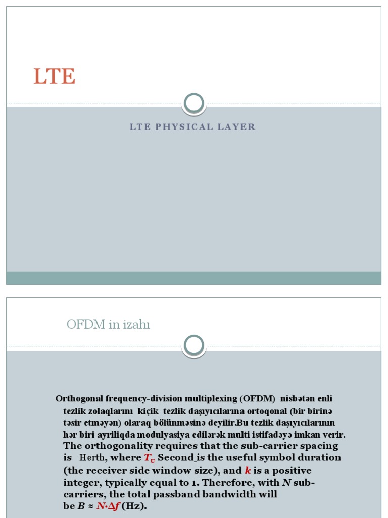 Lte physical layer pdf orthogonal frequency division multiplexing