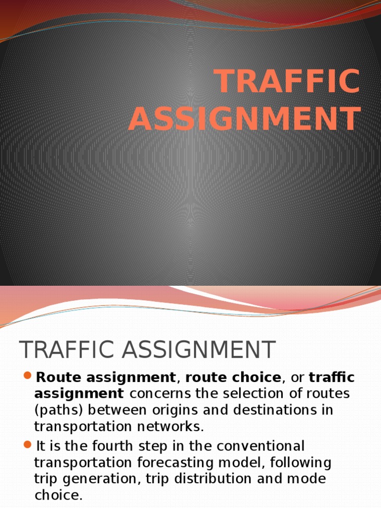 traffic assignment example