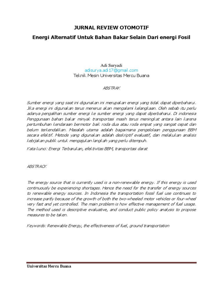 Review Jurnal Teknik Otomotif Pdf