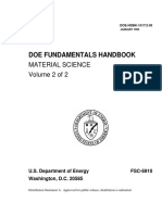 Doe Fundamentals Handbook: Material Science Volume 2 of 2
